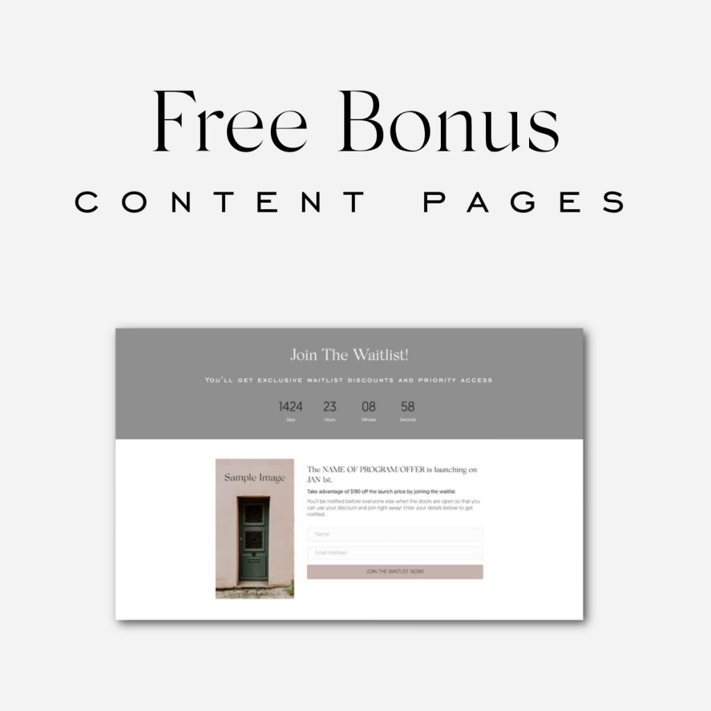 Free bonus content Page