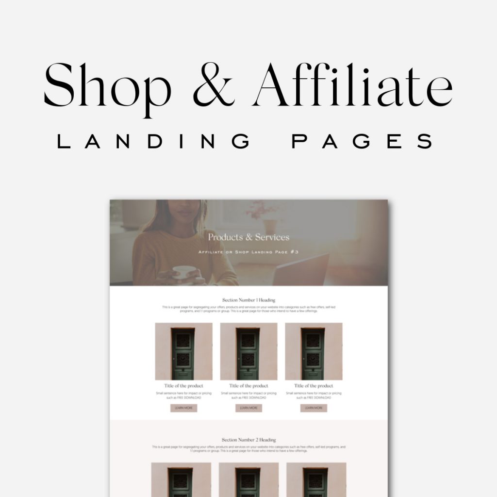 Shop Afflilate Landing Page